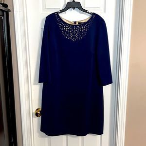 Navy blue knee length dress